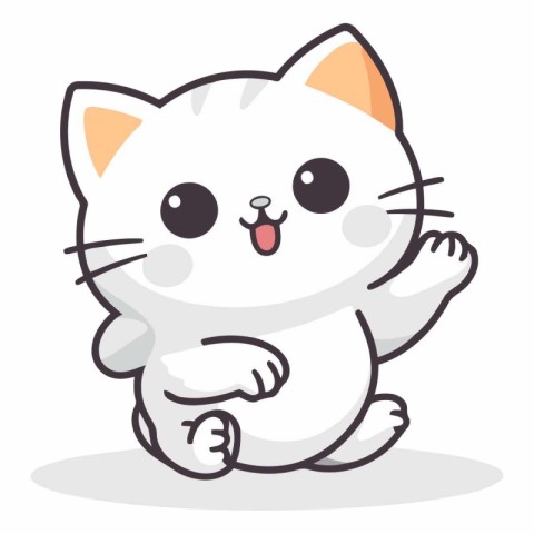 Cute cat cartoon character vector design. Cute kawaii cat charac