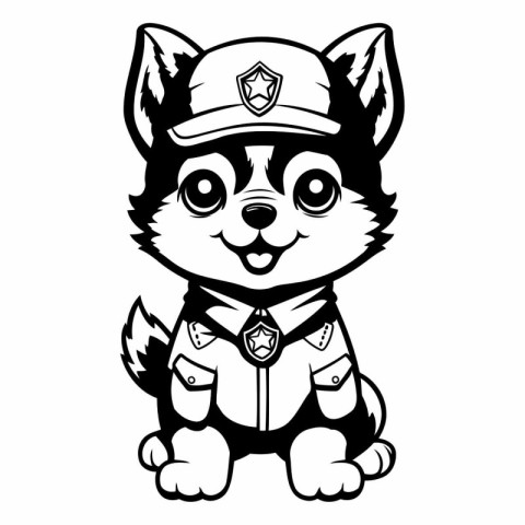 Cute cartoon police dog for t-shirt print design.