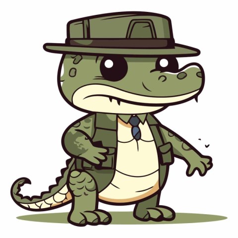 Crocodile in a hat and tie.