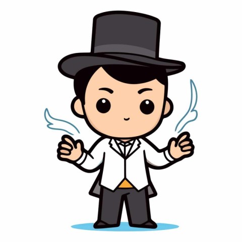 Magician - Cute Cartoon Man Vector IllustrationÃ¯Â»Â¿