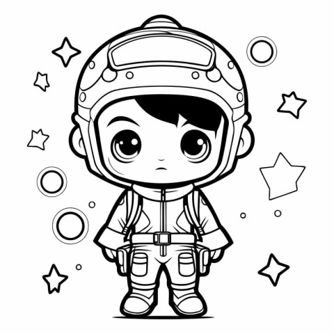 Coloring book for children: Astronaut boy.