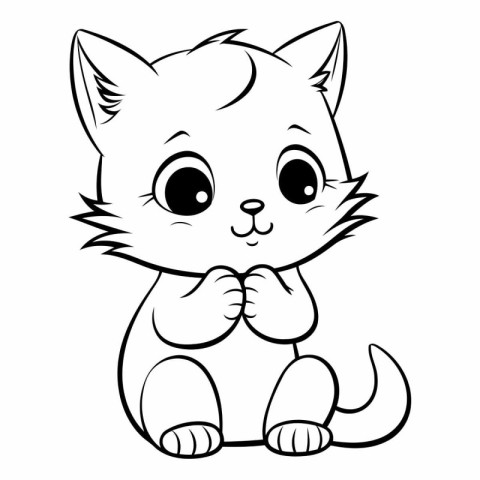 Cute cat - Coloring book for children.