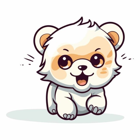 Cute cartoon panda vector illustration. Cute animal character.