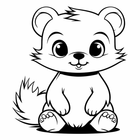 Mascot Illustration of Cute Bear Animal Character Coloring Book