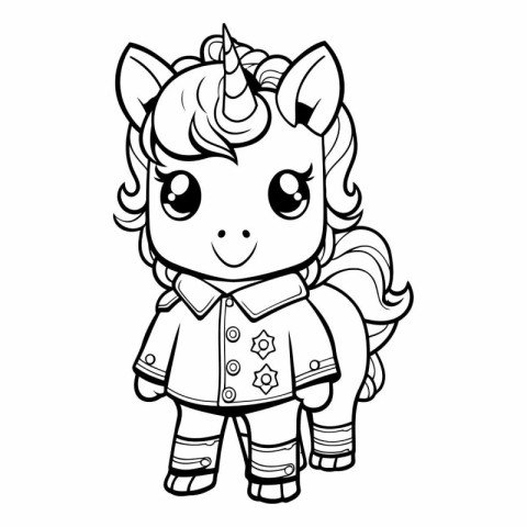 Cute unicorn. Coloring book for children.