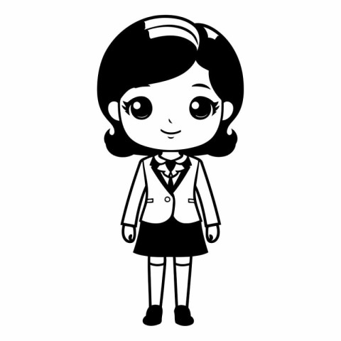 cute little student girl character vector illustration design ve