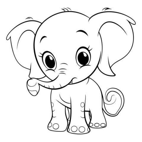 Cute baby elephant on a white background. eps