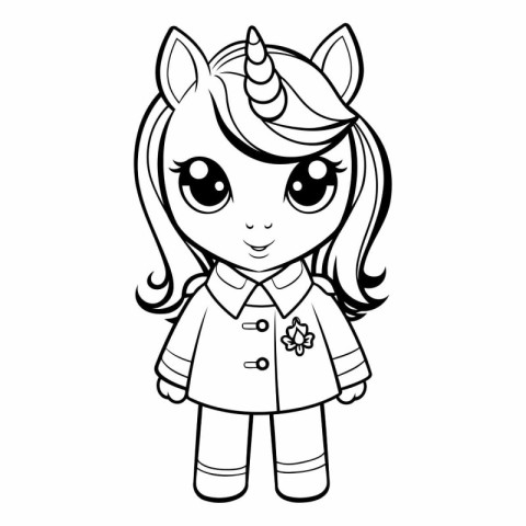 Unicorn girl. Coloring book for children.