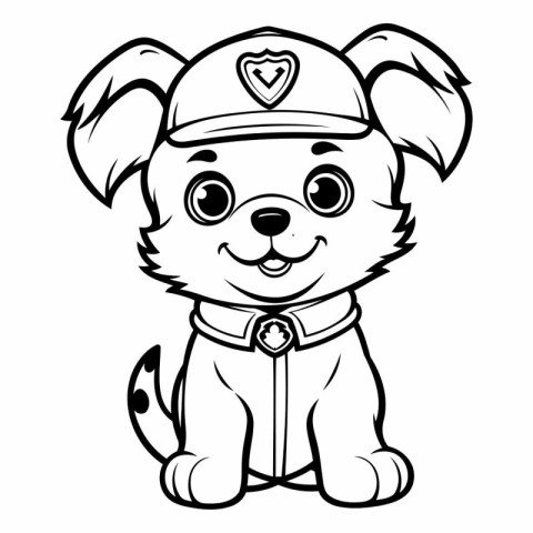 Black and White Cartoon Illustration of Cute Puppy Animal Colori