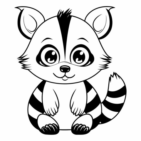 cute raccoon animal cartoon vector illustration graphic design v