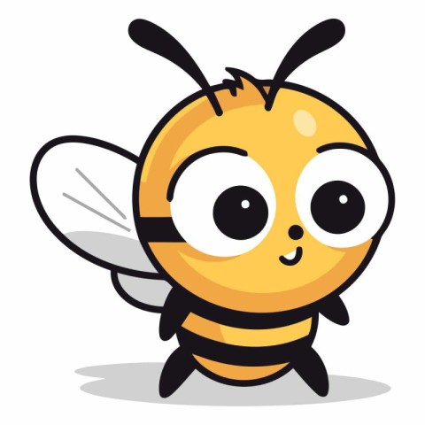 Cute cartoon bee character isolated on a white background.