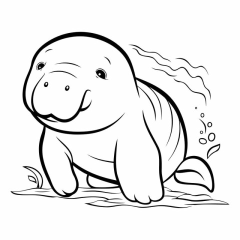 Coloring book for children: Hippopotamus.