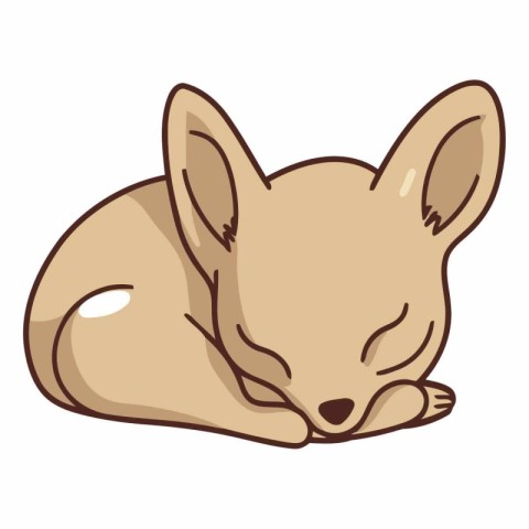 Illustration of a sleeping fox of a sleeping fox.