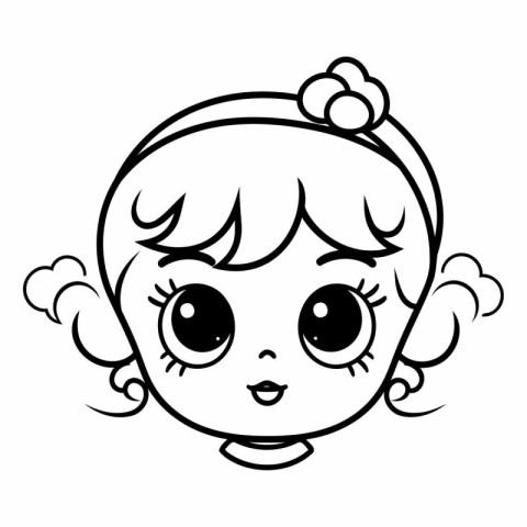 cute little girl face cartoon vector illustration graphic design