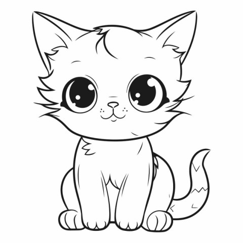 Cute cartoon cat on a white background. eps