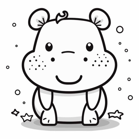 cute hippo animal design eps10 graphic