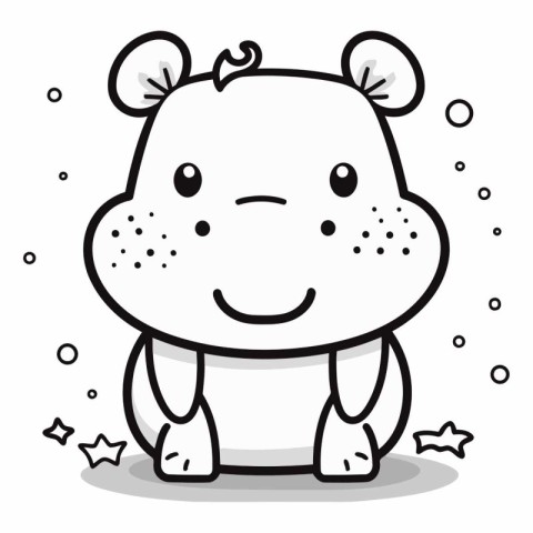 cute hippo animal design eps10 graphic