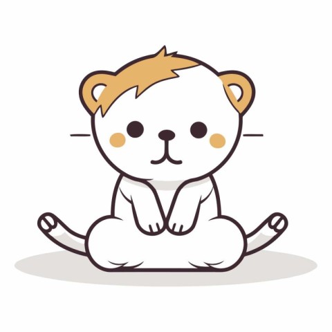 cute lion cartoon design eps10 graphic.