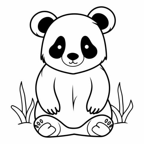 cute panda bear cartoon vector illustration graphic design in bl