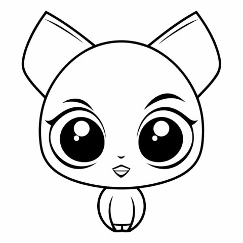 cute little fox face cartoon vector illustration graphic design