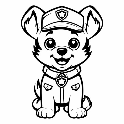 Cartoon Illustration of Cute Puppy Sailor Animal Coloring Book