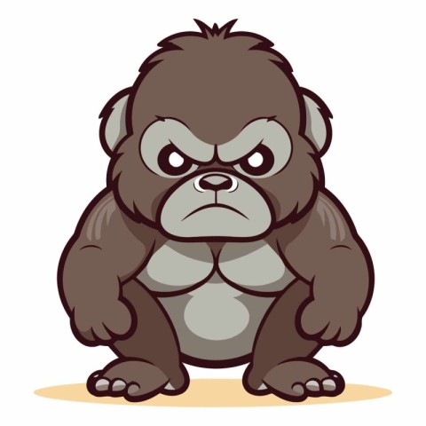 illustration of a sad gorilla on a white background