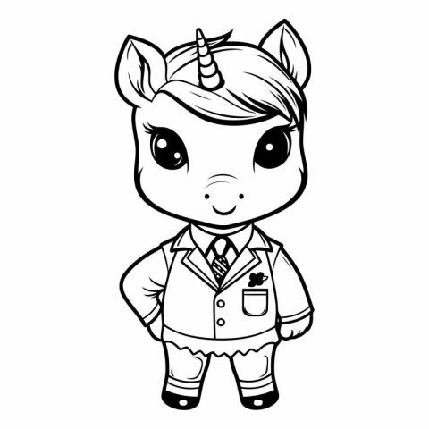 Unicorn Boy Cartoon Mascot Character Vector Illustration.