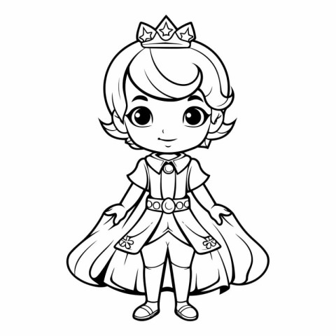 Coloring Page Outline Of cartoon princess.