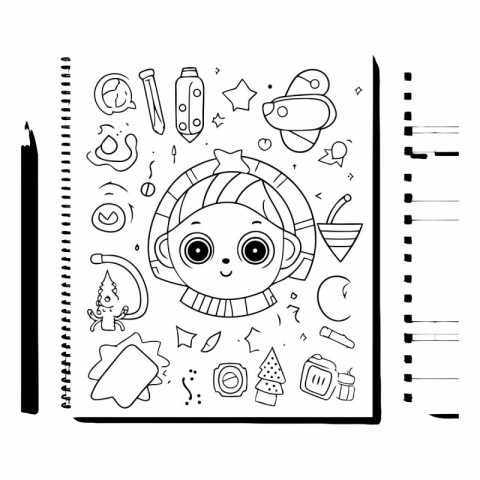 Coloring page for children. Cute cartoon baby.