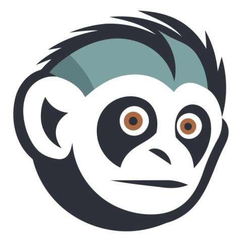 Monkey head vector illustration on a white background. Cartoon s