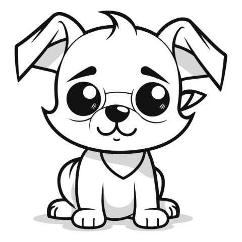 Cute cartoon dog isolated on a white background.