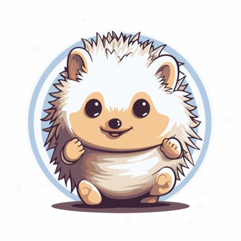 hedgehog in a glass ball. Cute cartoon vector illustration.