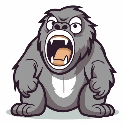 Gorilla - Cartoon Illustration. Isolated On White Background