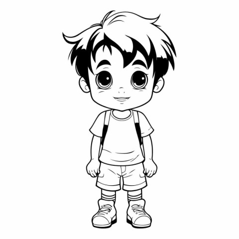 cute little boy cartoon vector illustration graphic design vecto