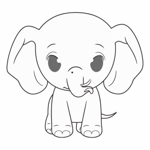 cute little elephant on white background. eps10