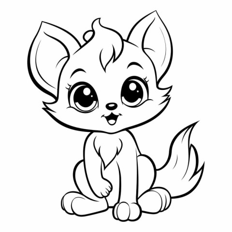 Cute Cartoon Fox - Coloring Book for Children