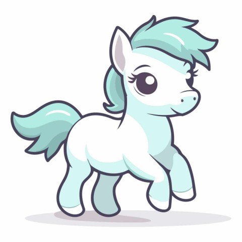 Cute cartoon pony. Isolated on white background.