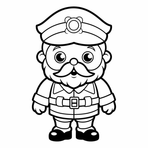 Pirate Captain Cartoon Mascot Character Vector Illustration. Col