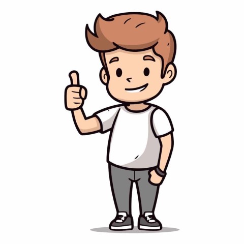 Boy Thumbs Up - Cartoon Vector IllustrationÃ¯Â»Â¿