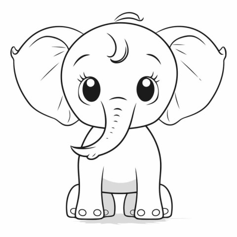 Cute cartoon elephant on a white background. eps10