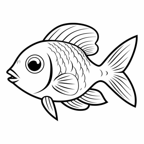 Fish icon. Outline illustration of fish vector icon for web desi