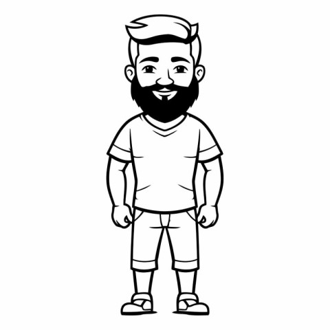 young man with beard cartoon vector illustration graphic design