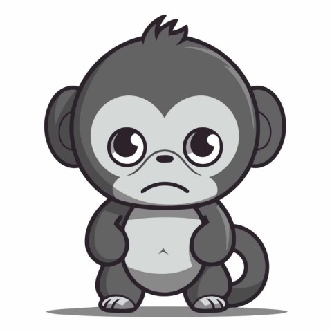 Monkey Cartoon Mascot Character Vector Illustration. EPS10