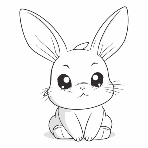 Cute rabbit cartoon isolated on a white background.