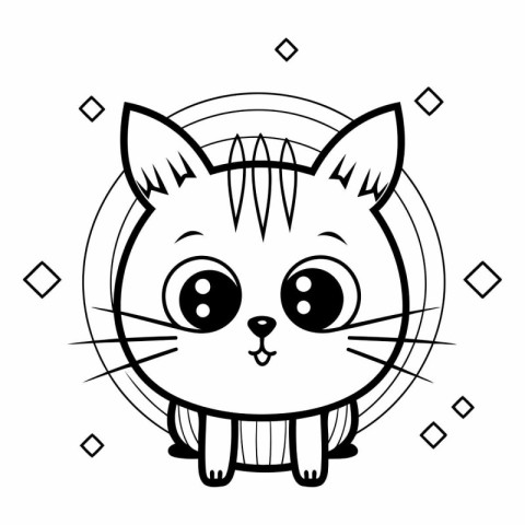 cute cat animal cartoon vector illustration graphic design in bl