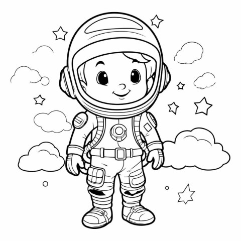 Coloring Page Outline Of Cartoon Astronaut