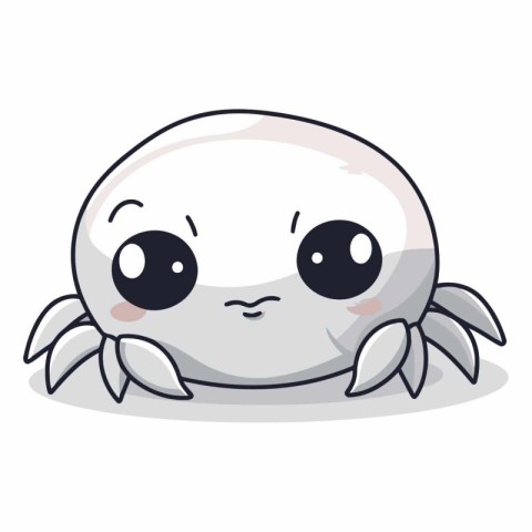 Crab character design vector illustration isolated on white back