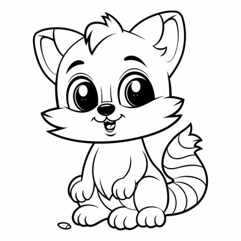 Cute Cartoon Fox - Coloring book for children