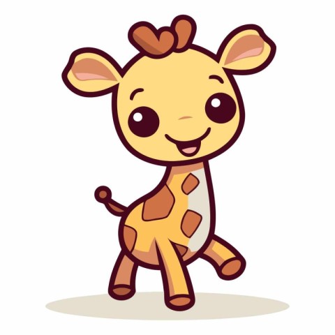 Cute Giraffe Cartoon Mascot Character Vector Illustration.