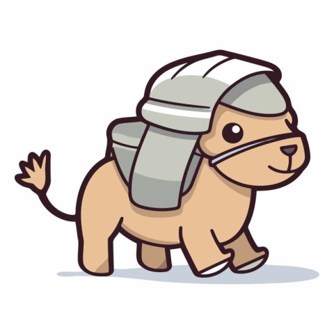 Illustration of a Cute Dog Wearing Bandage Cartoon Character